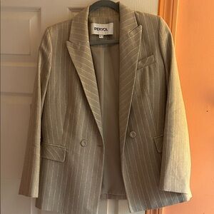 Ipekyol Women's Beige Striped Blazer